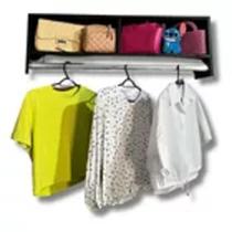 Cabideiro De Parede Arara Suspenso Loja Preto Com Nicho Mdf Cabideiro De Parede Arara Suspenso Loja Preto Com Nicho Mdf