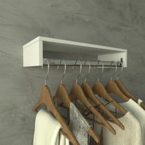 Cabideiro De Parede Branco 60cm Arara de Roupas Quarto Closet - Rufatto Decorações