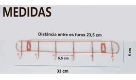 Cabideiro De Parede C/ 6 Ganchos Organizador - Inteponte