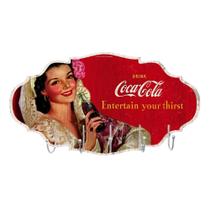 Cabideiro De Parede Coca Cola Mdf Brunette Lady Colorido