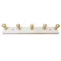 Cabideiro De Parede E Porta Mdf Branco Organizador - Nf-e