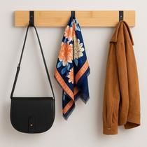 Cabideiro de Parede em Bambu com 3 Ganchos Retráteis Luxo