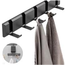 Cabideiro de Parede Ganchos Dobráveis Toalha Bolsa Banheiro Quarto