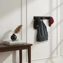 Cabideiro de Parede Porta Bolsas Tolhas Mochilas Pinos Preto Laca