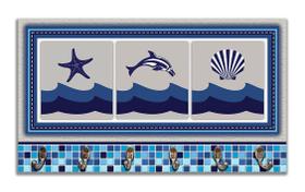 Cabideiro de Parede Porta Chaves Toalhas Linha Náutica Marinheiro - Mar 1
