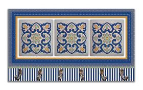 Cabideiro de Parede Porta Colar Chaves Cintos Toalhas Azulejo Azul