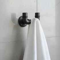 Cabideiro de Parede Porta Toalhas Suporte Gancho Acessório Banheiro Estilo Industrial Preto Laca