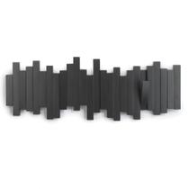 Cabideiro de Parede Sticks Plástico 5 Ganchos Preto Umbra