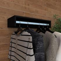 Cabideiro de parede suspenso 70x25x11,5 Preto Cabideiro de parede suspenso 70x25x11,5 Preto