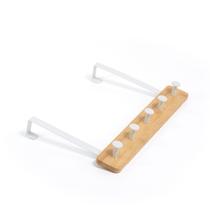 Cabideiro de porta bambu 5 ganchos sem furar - Oikos