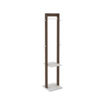 Cabideiro Grande Com Prateleira AZ1019 Nogal/Branco - Tecno Mobili Cabideiro Grande Com Prateleira AZ1019 Nogal/Branco - Tecno Mobili