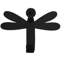 Cabideiro Libélula Preta Masutti Gancho Decorativo de Parede Aço Carbono Luft