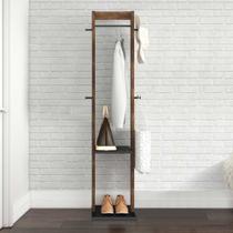 Cabideiro Mancebo Az1019 Nogal/Preto - Tecno Mobili Cabideiro Mancebo Az1019 Nogal/Preto - Tecno Mobili