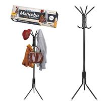 Cabideiro Mancebo De Chão Com 8 Ganchos Preto
