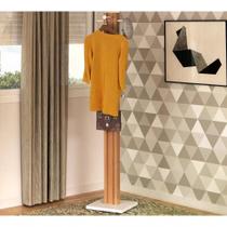 Cabideiro Mancebo De Chão Multiuso Az1018 Amendoa Branco Ame Cabideiro Mancebo De Chão Multiuso Az1018 Amendoa Branco Ame