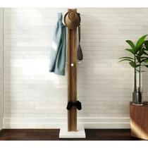 Cabideiro Mancebo De Chão Multiuso Az1018 Branco Nogal Branc