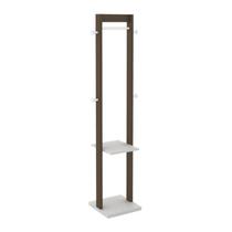 Cabideiro Mancebo de Chão Multiuso AZ1019 Branco Nogal Tecno Mobili