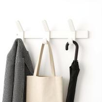 Cabideiro para Quarto Branco 3 Ganchos de Parede