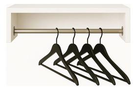 Cabideiro Parede 60cm Arara Prateleira Quarto Roupa Organiza