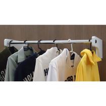 Cabideiro Parede 80Cm Arara Camiseiro Calceiro Branco Laca