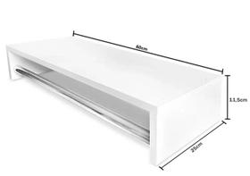 Cabideiro Parede Branco 60x12x25cm Otimiza Espaço e Roupas