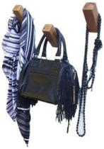 Cabideiro Parede Madeira Artesanal 3 Pinos 4x12cm