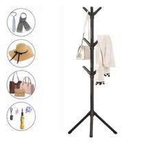 Cabideiro portatil 9 ganchos mancebo desmontavel pendura roupas casaco chapeu bone arara preta casa banheiro closet