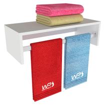 Cabideiro Prateleira Com Tubo De Alumínio Para Guardar Roupas Toalhas Sapatos Organizador Para Banheiro Quarto Lavabo 59x25cm