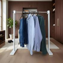 Cabideiro Simples De Piso Chão Arara Camiseiro Desmontável Branco Laca Cabideiro Simples De Piso Chão Arara Camiseiro Desmontável Branco Laca