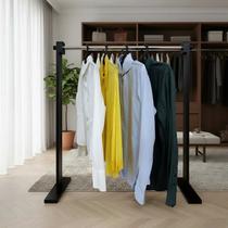 Cabideiro Simples De Piso Chão Arara Camiseiro Desmontável Preto Laca Cabideiro Simples De Piso Chão Arara Camiseiro Desmontável Preto Laca