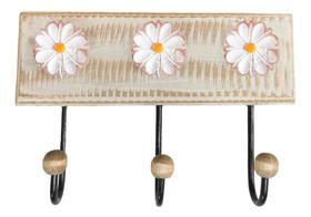 Cabideiro Toalheiro 3 Ganchos Madeira e Ferro Artesanal.