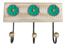 Cabideiro Toalheiro 3 Ganchos Madeira e Ferro Artesanal. Cabideiro Toalheiro 3 Ganchos Madeira e Ferro Artesanal.