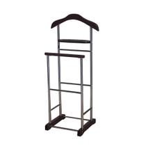 Cabideiro Valet Proman Products com Cabide Duplo de Madeira Nogueira