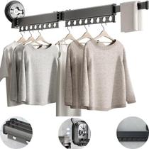 Cabideiro Varal De Roupas Parede Lavanderia Retrátil Ventosa Grusda Sem Furo 92cm Cabideiro Varal De Roupas Parede Lavanderia Retrátil Ventosa Grusda Sem Furo 92cm