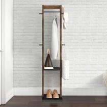 Cabideiro Vertical 43x165cm Preto Nogal Tecno Mobili