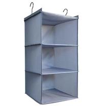 Cabideiro vertical organizador de guarda roupa closet 3 prateleiras multiuso dobravel