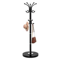 Cabideiro Waavryee 178 cm Metal Preto com Base de Mármore e 16 Ganchos Cabideiro Waavryee 178 cm Metal Preto com Base de Mármore e 16 Ganchos