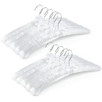 Cabides acolchoados Amber Home White Satin 43 cm para mulheres, pacote com 10