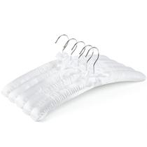 Cabides acolchoados Amber Home White Satin 43 cm para mulheres, pacote com 5