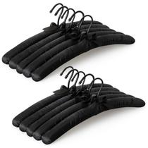 Cabides acolchoados TOPIA HANGER para roupas femininas, pacote com 10 unidades pretas