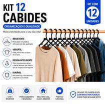 Cabides Adulto Plástico Reforçado Kit com 12 Unidades Multiuso Preto Cabides Adulto Plástico Reforçado Kit com 12 Unidades Multiuso Preto