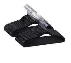 Cabides Aveludado Slim Conjunto Com 30 Pçs Preto - Luxo