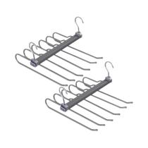 Cabides De Calças De Alumínio De 6 Camadas, Organizador De Jeans E Lenços Que Economiza Espaço, Rack Cabides De Calças De Alumínio De 6 Camadas, Organizador De Jeans E Lenços Que Economiza Espaço, Rack