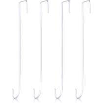Cabides de coroa Hotop 38 cm de aço sobre a porta, 4 peças, brancos