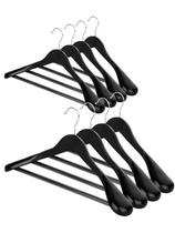 Cabides de madeira AMKUFO 45 cm, pacote com 8, preto, ombro largo Cabides de madeira AMKUFO 45 cm, pacote com 8, preto, ombro largo