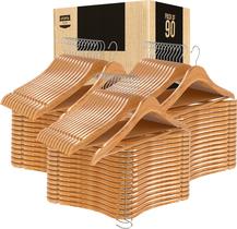 Cabides de madeira para roupas Utopia Home, pacote com 90 unidades, finos e duráveis Cabides de madeira para roupas Utopia Home, pacote com 90 unidades, finos e duráveis
