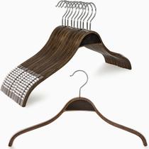 Cabides de madeira TOPIA HANGER Slim com borracha antiderrapante, pacote com 10