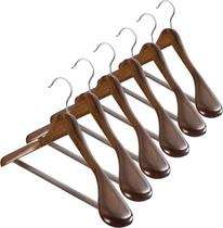 Cabides de madeira Verahaus Premium, pacote com 6, para casacos, jaquetas e ternos