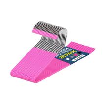 Cabides de Metal Lifemaster para Calças - 20 Peças Antiderrapantes (Rosa)