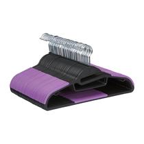 Cabides de Plástico Amazon Basics com Revestimento de Borracha Preto/Roxo x50